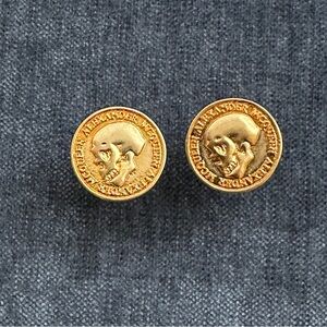 Alexander McQueen Gold Coin Skull Cuff Links